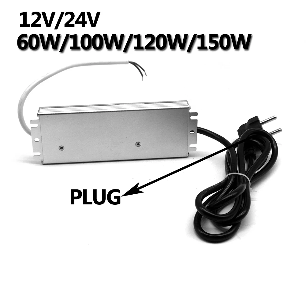 Водонепроницаемый IP67 Импульсный источник питания DC12V 60W 100W 120W 150W трансформаторы AC