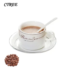 CTREE 150ml Ceramic Coffee Cup Bone Fine Chinese Coffee Cup With Dish Spoon Set Home Office Afternoon Tea Mug Cup Capacity C871 CTREE 150ml Ceramic Coffee Cup Bone Fine Chinese Coffee Cup With Dish Spoon Set Home Office Afternoon Tea Mug Cup Capacity C871