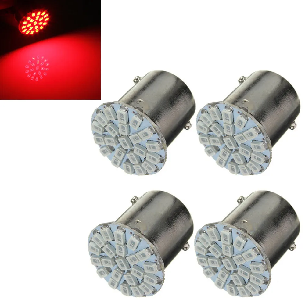 

1206 22 SMD LED Tail Signal Light Car Light Lamp Red Bulb 24V 12V 1156 BA15S P21W