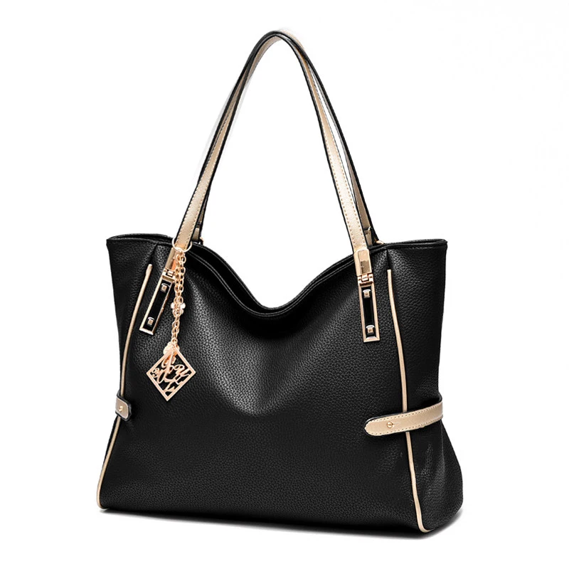 Exquisite Elegant Women Plain Tote Bag Fashion Large Hand Bag Ladies Functional Daily Leisure PU Leather