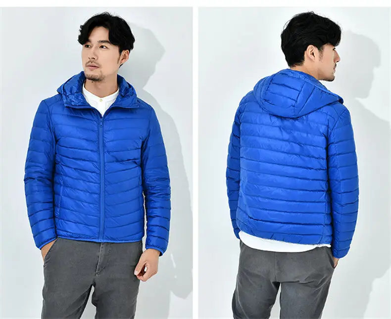 90% White Duck Down Jacket Men Winter Ultralight Light Hooded Male Parka Coat Man Brand Clothing Muls High Quality Outwear MD707-03