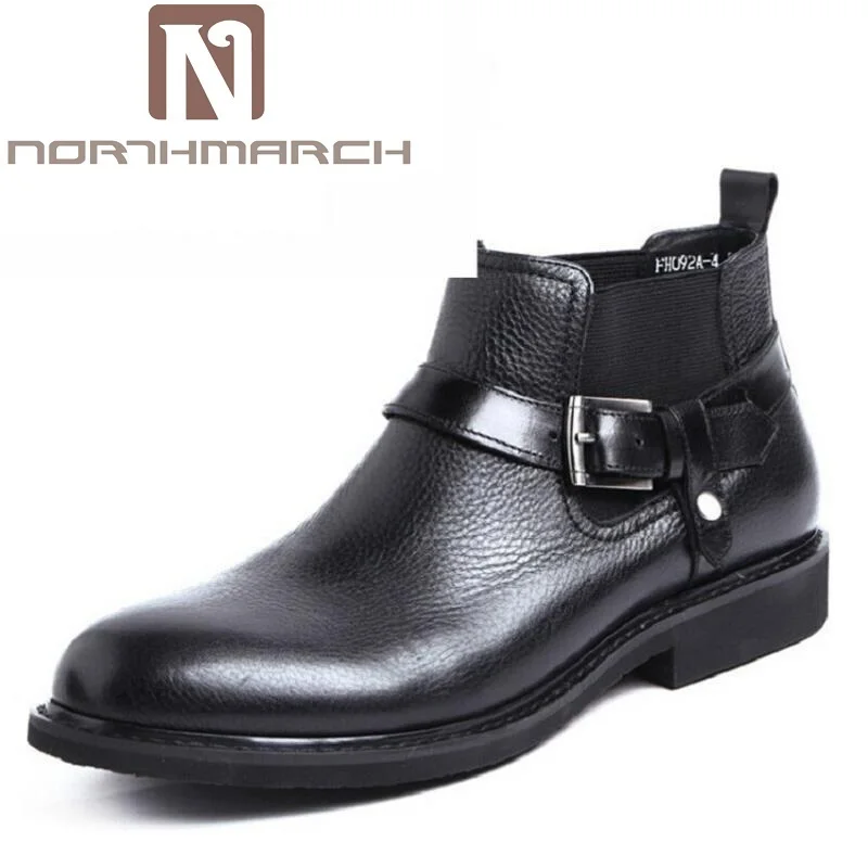 

NORTHMARCH Handmade Genuine Cowhide Leather Men Winter Boots High Quality Winter Men Boots Business Ankle Martin Boots For Men