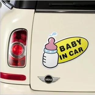 Baby in car  sticker car bottle reflective warning...
