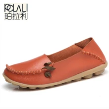 Мягкие женские кожаные туфли на плоской подошве для отдыха; мокасины; Лоферы для мам; повседневная женская обувь для вождения; балетки