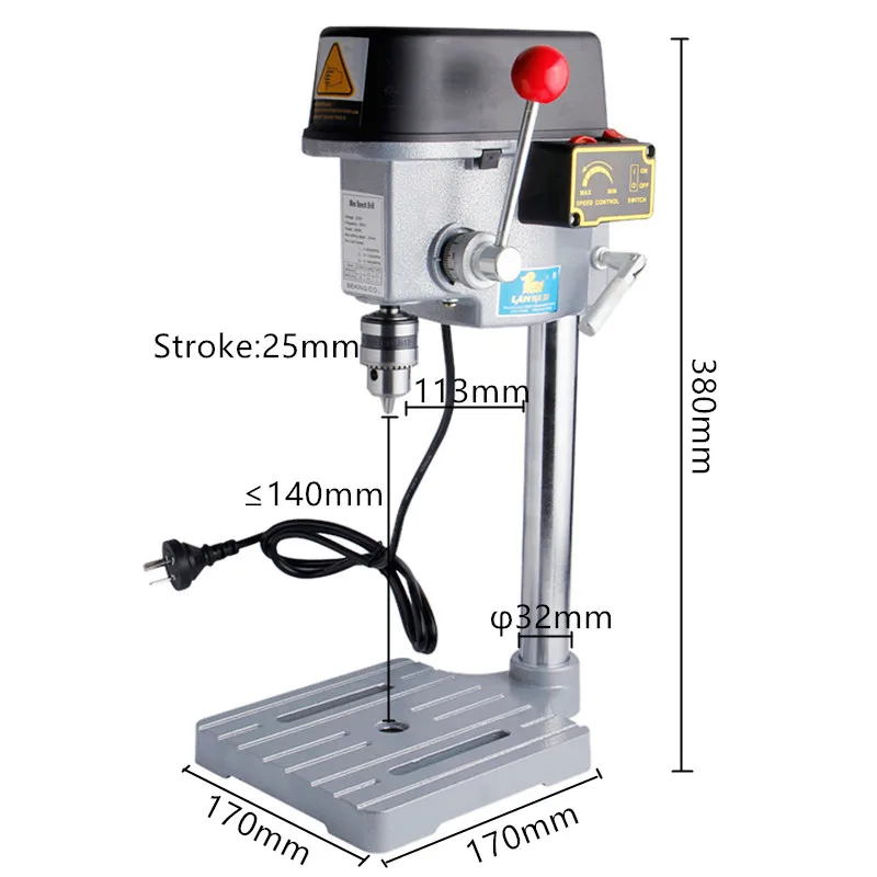 340 Вт мини-сверлильный станок Настольный сверлильный патрон 1-10 мм для дерева, металла, электрических инструментов
