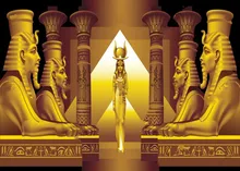 Egyptian queen sphinx gold black party themed backdrop Vinyl cloth Computer print wall Background