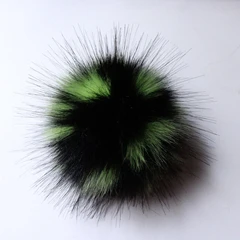 Красочный Милый искусственный мех помпон 15 см мех бренд помпон для покрытие для обуви ткань ювелирные аксессуары сумка с подвесками цепь кисточки для занавески - Цвет: Black Green 12cm