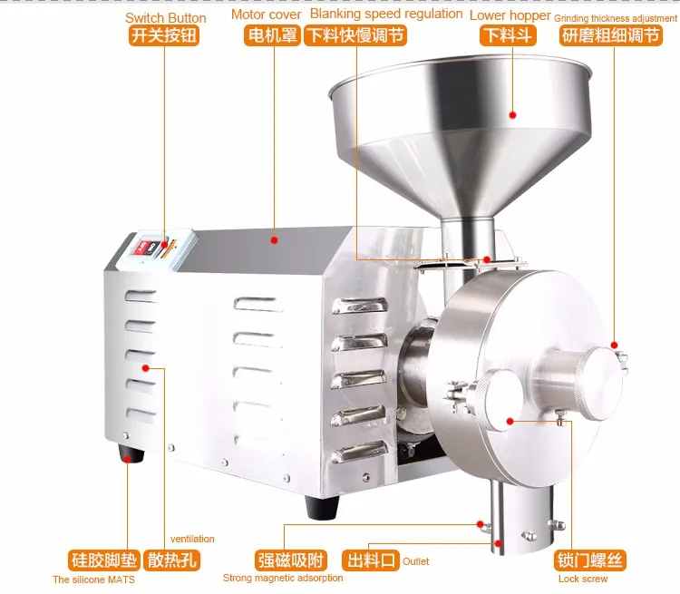 Moedor 220 V Pó Pulverizer 1.8kw