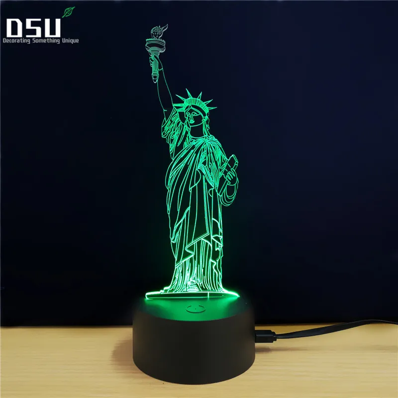 

New York City Statue Of Liberty 3D LED Night Light Touch Desk Lamp Kid Room Lighting Decor with Touch Control