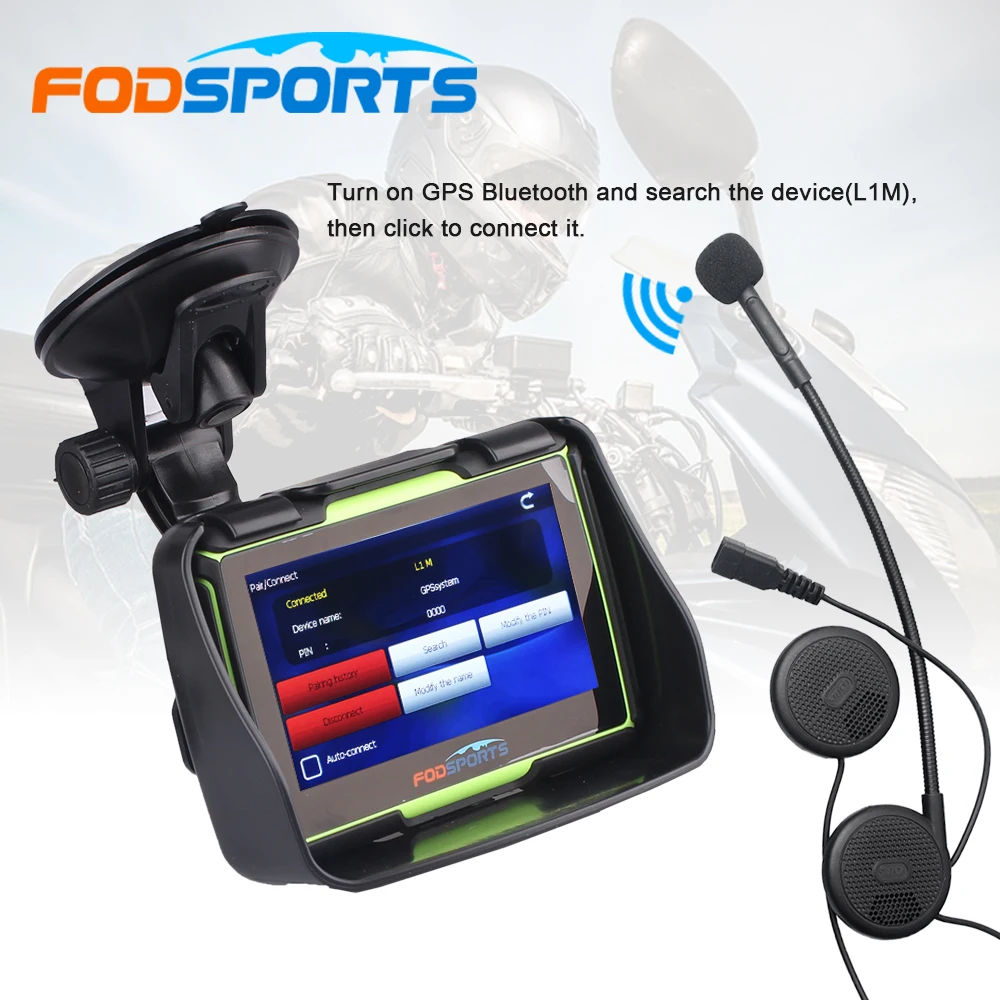 4.3 Inch Motorcycle Navigation Waterproof GPS Navigator 256M RAM 8GB