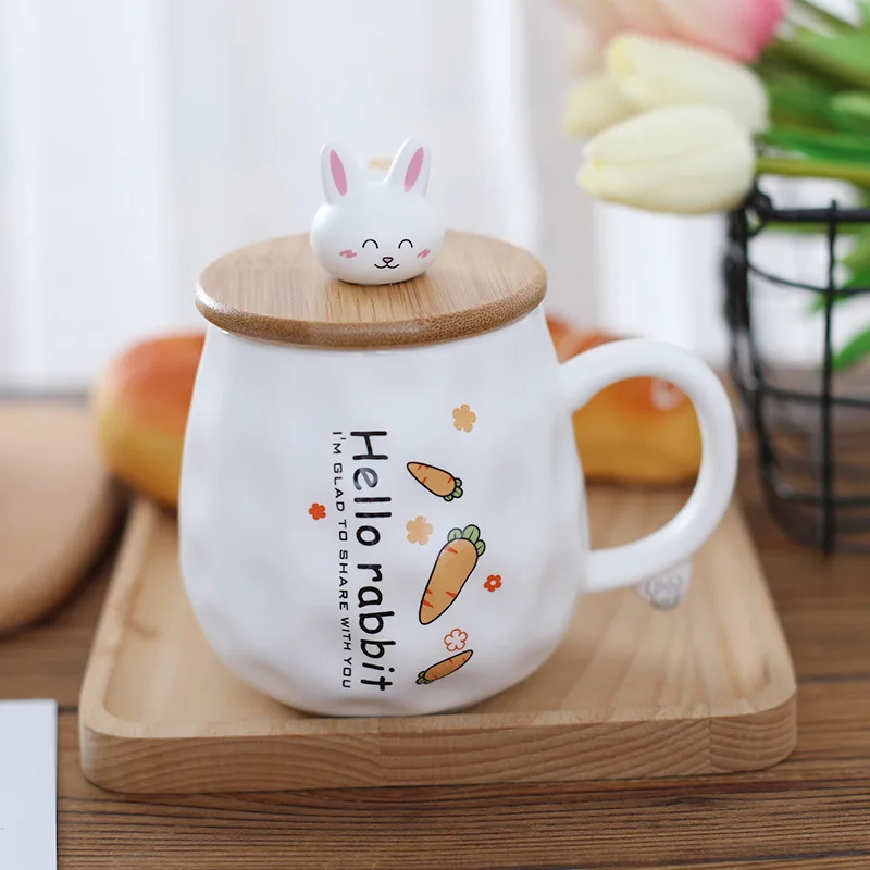 Забавная керамическая кофейная кружка Hello Rabbit морковь Офисная Бытовая чайная