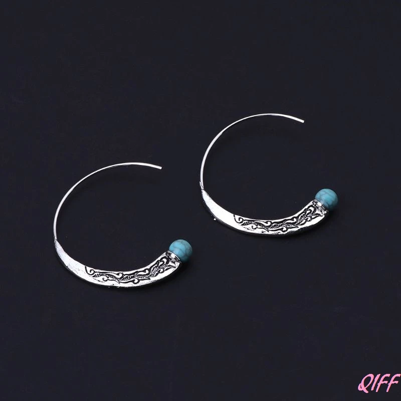

Hoops Boho Earrings Vintage Tibetan Gypsy Indian Bollywood Ethnic Earrings Women