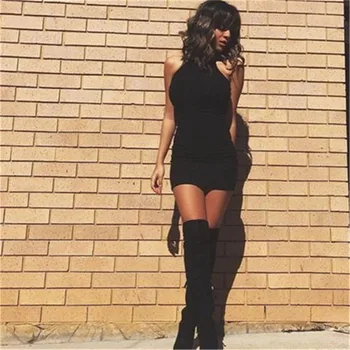 

Women Fashion Sexy O-Neck Dress Womens Bandage Bodycon halterneck Evening Sexy Party Ladies Mini Short Dress New 2019