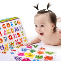 30 см детские руки захватывает деревянные головоломки игрушка алфавит, цифры обучения Образование Деревянные головоломки Дети подарок
