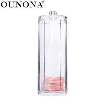 

OUNONA Acrylic Cotton Swabs Organizer Box Cosmetic Q-tip Storage Holder Makeup Cotton Pad Dispenser Container Holder