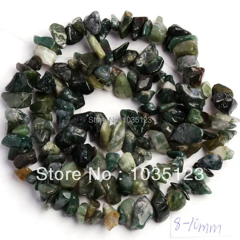 

6-8mm Pretty Natural Moss Agates Freeform Gravel DIY Gems Loose Beads Strand 16" Jewelry Making Free Shipping w384