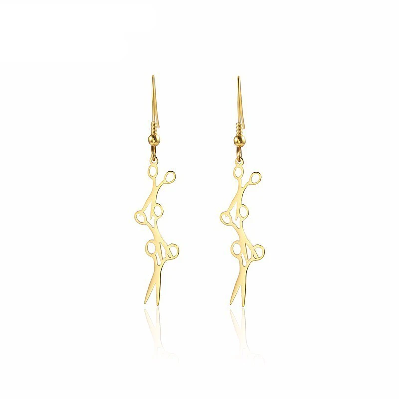 

Gold Scissor Drop Craft Earrings Sewing Scissors Seamstress Earrings Hairdresser Jewelry Best Gift For Barbershop