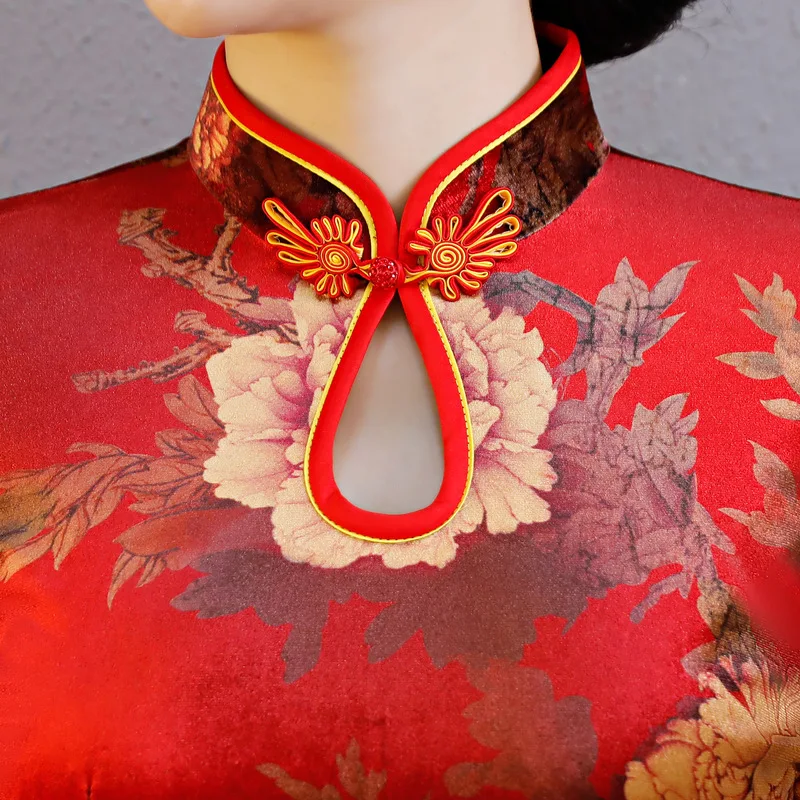 Мать Cheongsam бархат традиционное китайское свадебное платье халат Ципао Longue Femme платья в восточном стиле Китай Костюмы