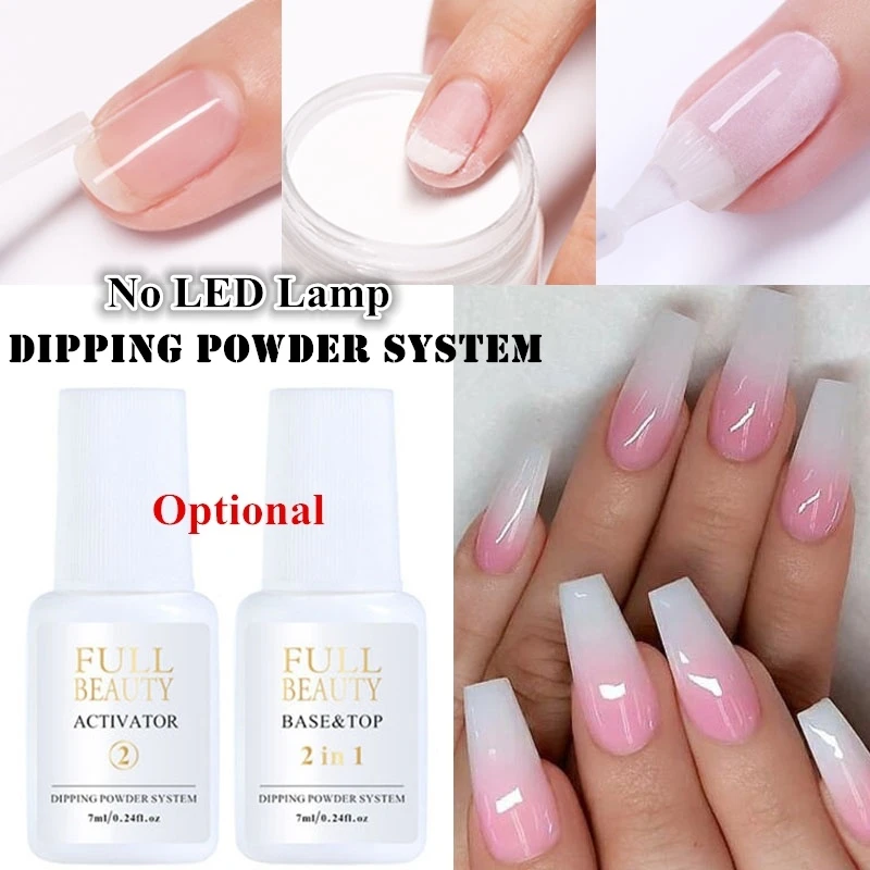 Sistema de polvo de inmersión de 7ml, pigmento holográfico de inmersión, activador  de polvo, capa superior Base, manicura, decoración artística de uñas  acrílicas|Gel de uñas| - AliExpress