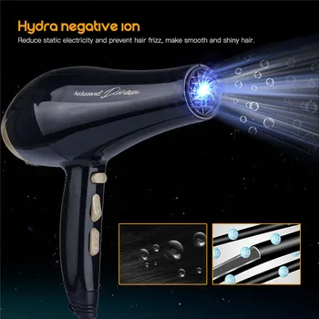 

2000W Professional Ceramic Hair Dryer AC Motor Blower Dryer Negative Ions Hairdryer Constant Temperature Hair Blower Nozzle