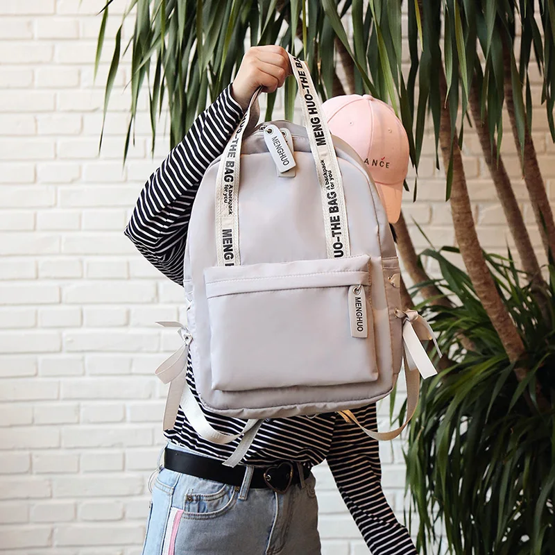 Menghuo Large Capacity Backpack Women Preppy School Bags For Teenagers Female Nylon Travel Bags Girls Bowknot Backpack Mochilas (23)
