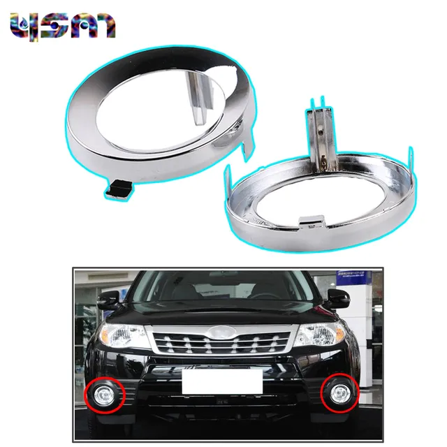 2pcs For Subaru Forester 2009 2010 Pair Front Chrome Fog Light Lamp 2pcs For Subaru Forester 2009 2010 Pair Front Chrome Fog Light Lamp Cover Cap Trim Ring