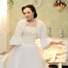 Зимние длинные расклешенные рукава Свадебные палантины с кружевом теплая искусственного меха шаль болеро свадебный пиджак цвета слоновой кости элегантные вечерние пальто LT071