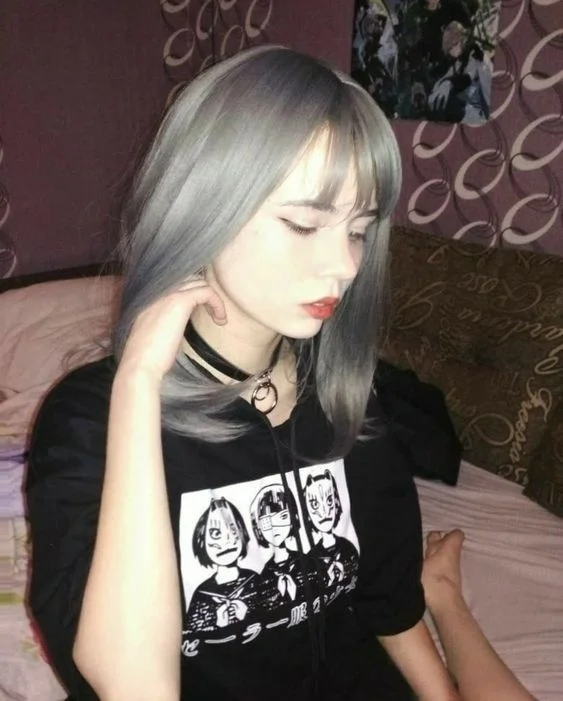 

kuakuayu HJN Women Kawaii Fashion Japanese Anime Mask Girls Print T-Shirt 90s Harakuju Style Oversized Black Tee