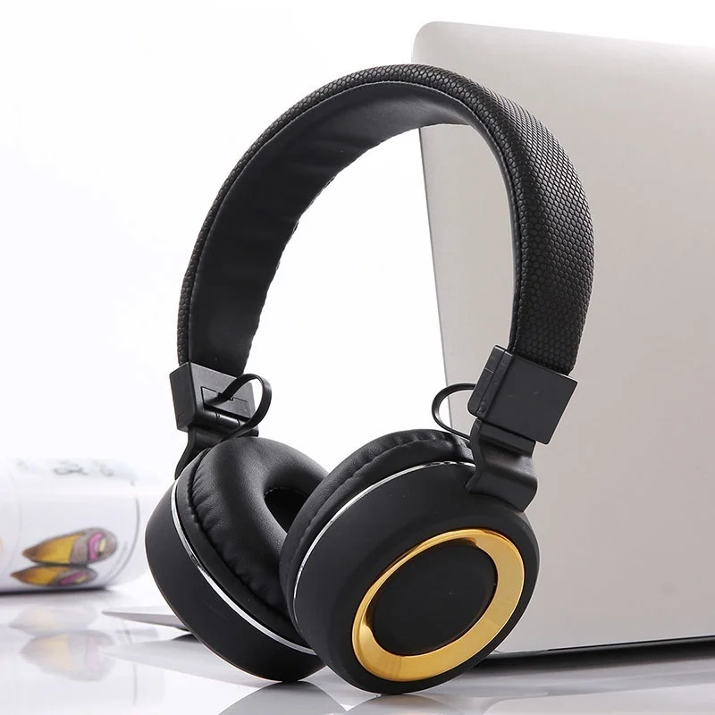 

HiFi Stereo Music Headphones Professional gaming Foldable headsets With Mic soft Memory-Protein Earmuffs-black&gold TW-757 ITSYH