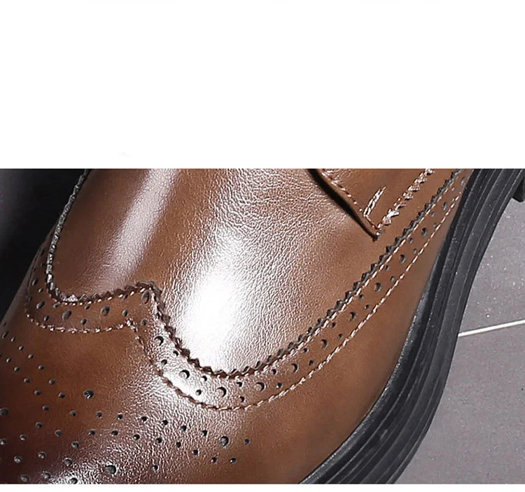 NPEZKGC/Новинка; мужские ботинки «Челси» на шнуровке; полуботинки с перфорацией; модные мужские мотоботы с высоким берцем; мужские повседневные сапоги