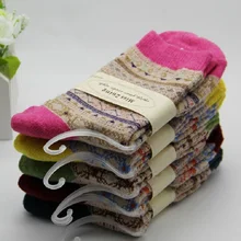 Высокое качество, рождественские носки, женские зимние носки из кроличьей шерсти,, женские утепленные теплые носки со снежинками, 10 шт = 5 пар/лот