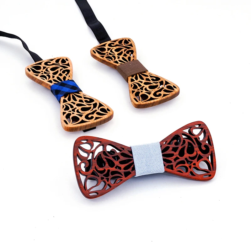 Fashion Apparel Accessories Boys Wooden Bow ties Kids Children Bowties Butterfly Cravat Wood tie bow tie