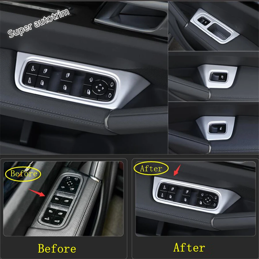 

Lapetus Inner Car Door Armrest Window Switch Control Panel Cover Trim Accessories Interior Fit For Porsche Cayenne 2018 2019 ABS