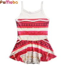 PaMaBa цельный мультфильм Моана принт Малыш Девочка Лето Купальники От 3 до 8 лет девочка пляж купальник дети одежда для плавания