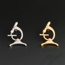 Broche para microscópio, broche e broche de metal para instrumentos científicos de química para estudantes de medicina e joias