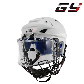 

GY SPORTS free shipping ice hockey helmet hockey helmet with transparent visor steel mask NEW product CE approval