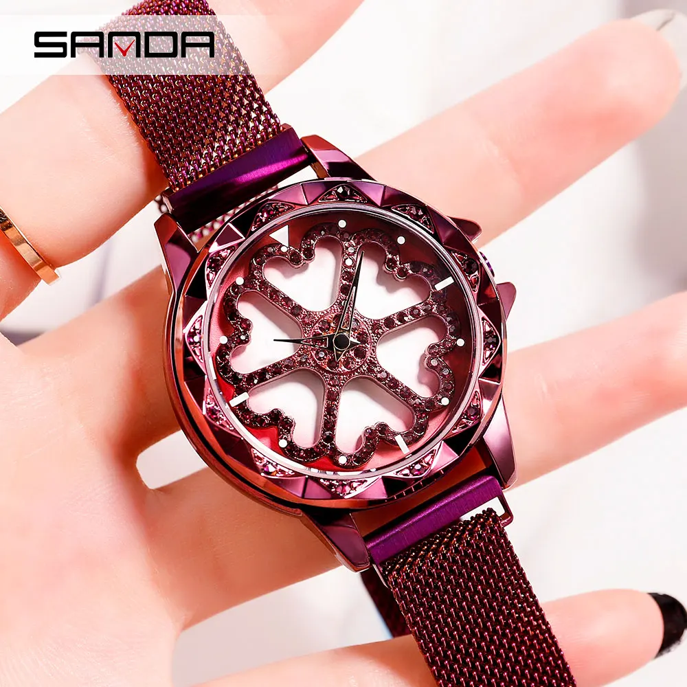 

SANDA New Bayan Kol Saati Quartz Watch Women Fashion Ladies Watches Top Brand Luxury Waterproof Relogio Feminino Diamond Watch