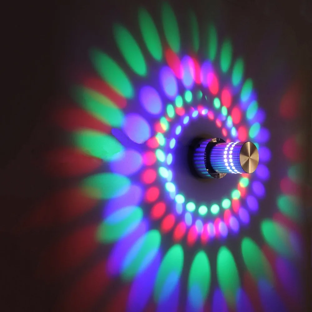 

RGB color LED wall lamp 3*1W IP44 Waterproof D80*168mm AC 110V 220V wall sconce for bar KTV home Festival decoration light IL