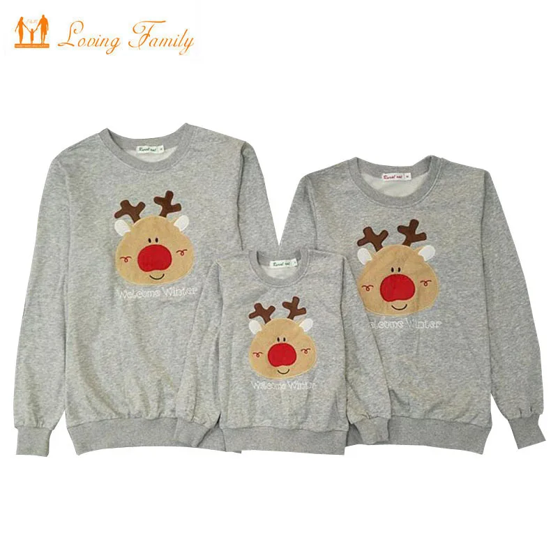 

Family Clothes 2018 Christmas Deer Cotton Father Son Boys Shirt Mother Daughter Family Matching Outfits Mommy and Me Family Look