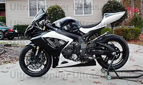 

White w/ Black Complete Motorcycle Injection Fairing Kit for 2005-2006 Suzuki GSXR GSX-R 1000 Full Body Molding kit Bodywork