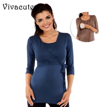 

Women Nursing T-Shirt Clothes Pregnant Spring Clothes O-Neck Nursing Wear Breastfeeding Shirt Maternity Tees Pregnancy Tops M25