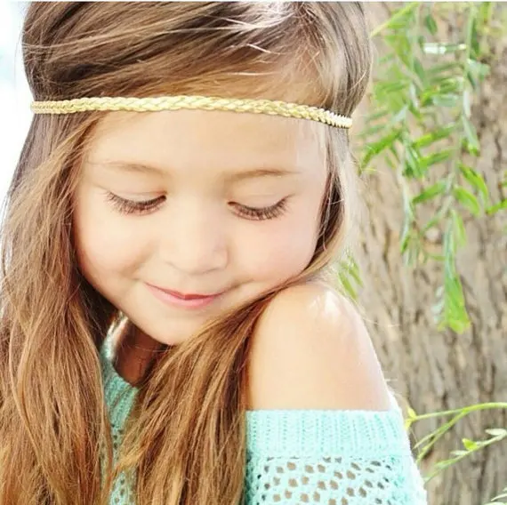 

Vintage Baby Girls Handmade Rope Chain Headband Kids Hair Rope Newborn Headwear Hairband Newborn Hair Accessories Photo Prop