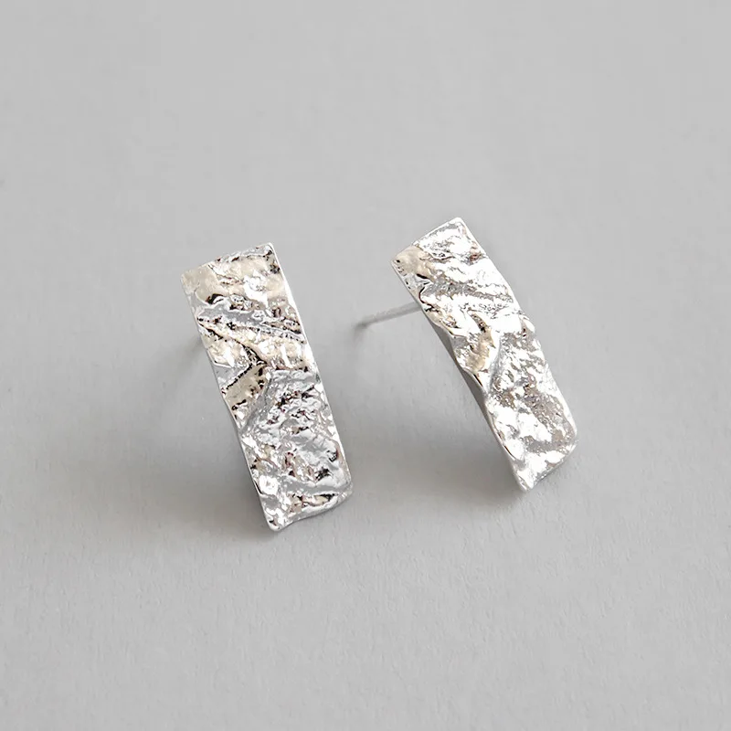 

Simple 925 sterling silver stud earrings for women pendientes mujer moda 2019, irregular femme earrings fashion jewelry joyas