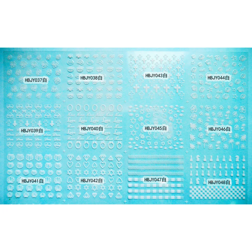 12 листов самоклеящиеся 3D Наклейки для дизайна ногтей|sheets nail art|nail artsticker decal |
