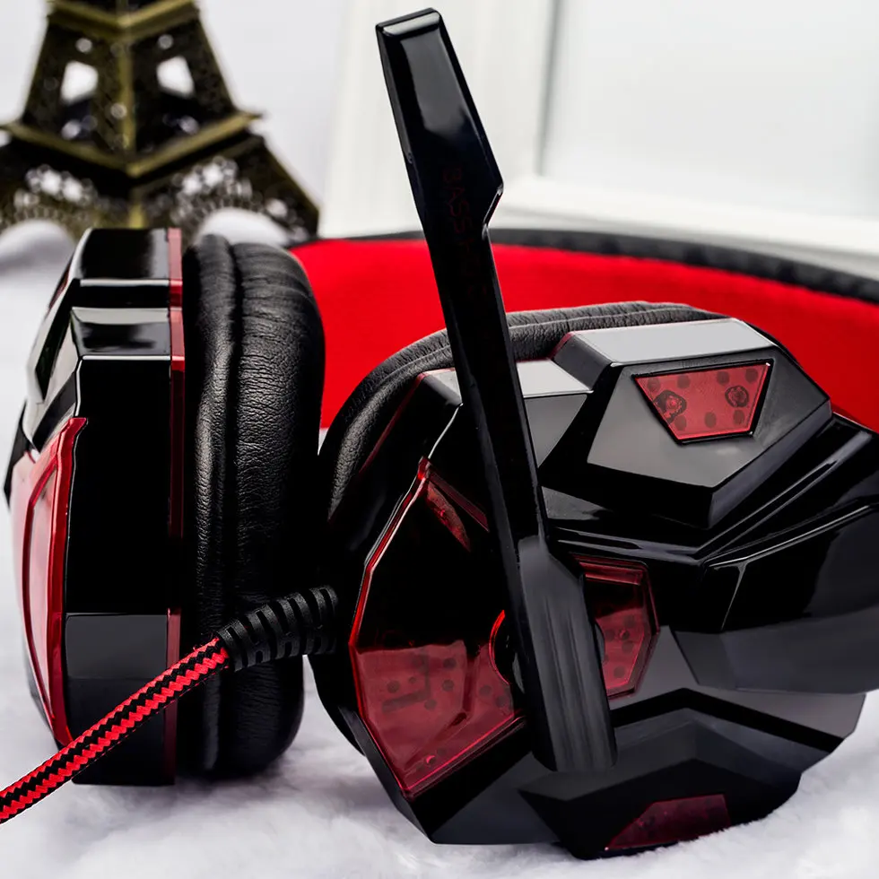 5pcs 3.5mm Cool Surround Stereo Gaming Headset Headband Headphone with Mic for PC Red color цена 5pcs 3.5mm Cool Surround Stereo Gaming Headset Headband Headphone with Mic for PC Red color цены онлайн
