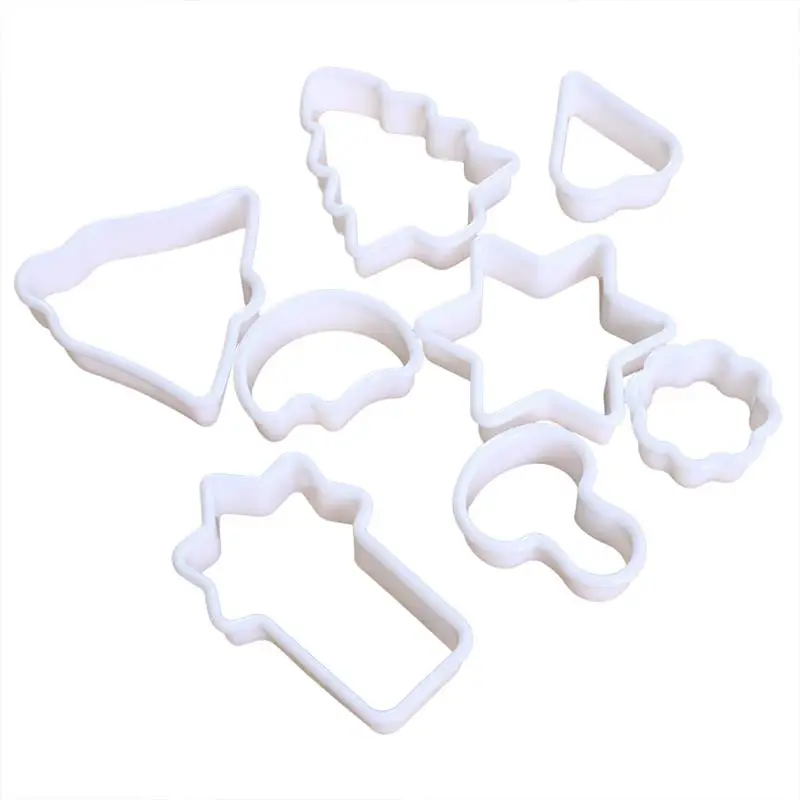 8pcs/set Plastic Cookie Cutters Multi size Cookie Cutters Set Baking