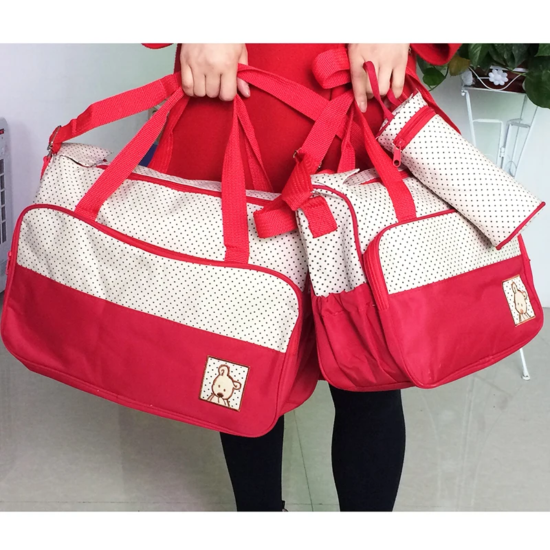 

5pcs Set Diaper Bag Multi-function Baby Care Nappy Changing Bag For Mother Stroller Organizer Mummy Maternity Large Capacity Bag