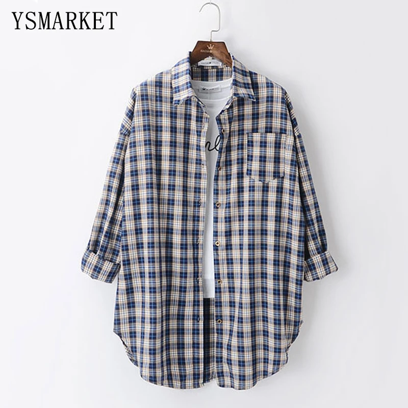 Korean Style Stylish Retro Plaid Shirts Spring Women