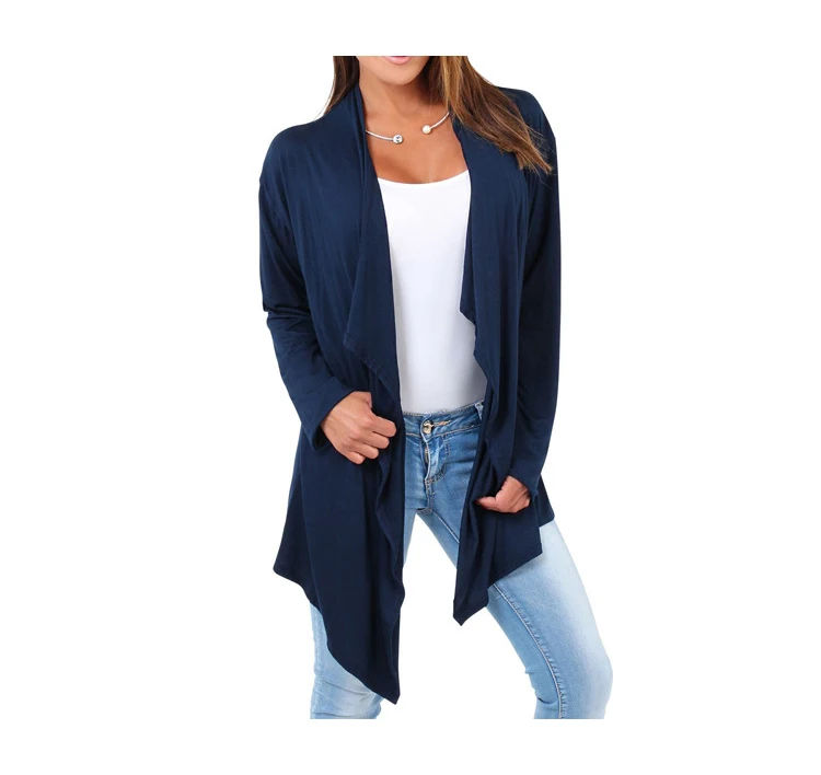 2017 European and American style new autumn long sleeves irregular cardigan thin jacket small jacket special (7)
