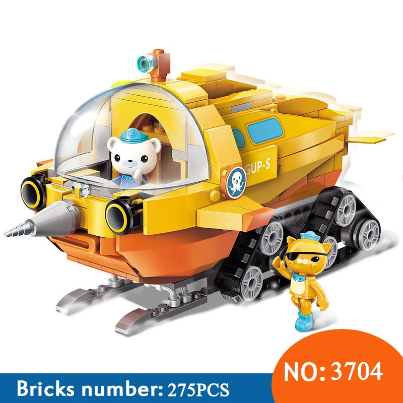 

NEW Enlighten 3704 275pcs City Narwhal Boat Octonauts Cartoon Building Blocks Toys For Children